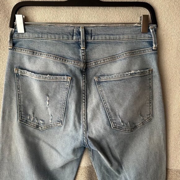 AGOLDE Sophie Crop Jean Chewed Hem Denim Pants US 27 Light Wash - Picture 10 of 15